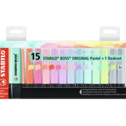 Överstrykningspenna Stabilo Boss Pastell Deskset 15/fp