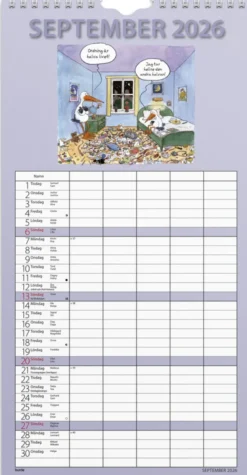 Väggkalender Familjens Roliga 2026-2027