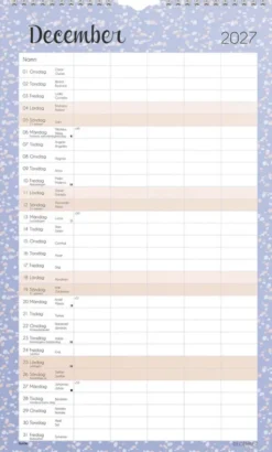 Väggkalender Pastell stickers 2027