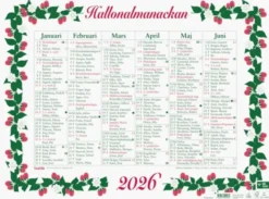 Väggkalender Stora Hallonalmanackan 2026