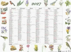 Väggkalender Stora Naturalmanackan 2027