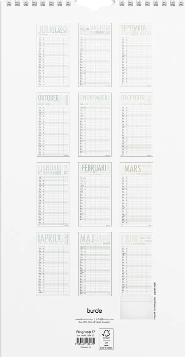 Väggkalender TrendArt 2026-2027