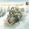 Vykort Inge Löök "I kälkbacken"