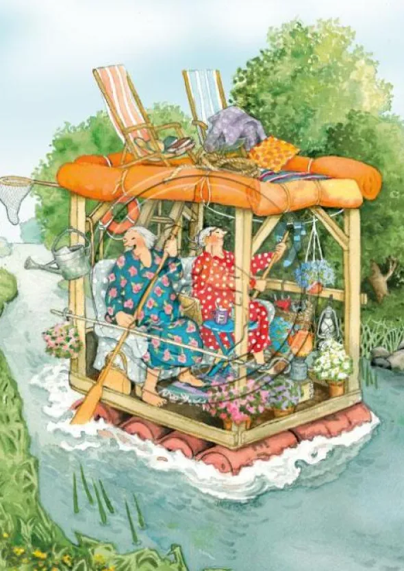 Vykort Inge Löök "Åker flotte"