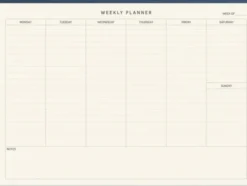 Weekly planner pad Textile