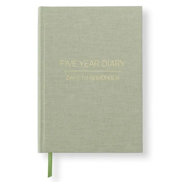 5 Year Journal A5 Green Leaf